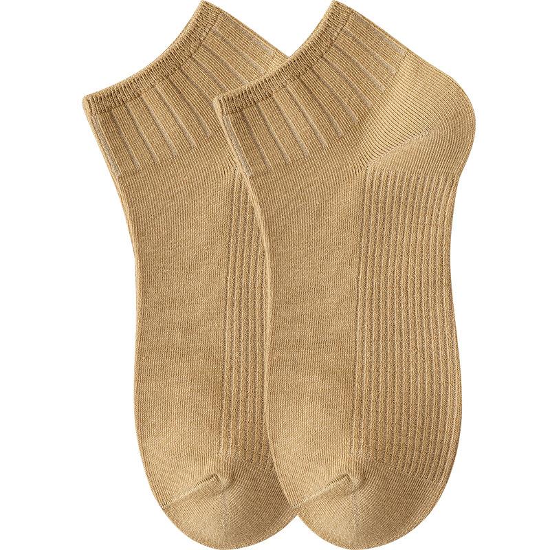 Women's Spring and Summer Short Socks Milk Tea Series Solid Color Double-needle Vertical Combed Cotton Women's Socks