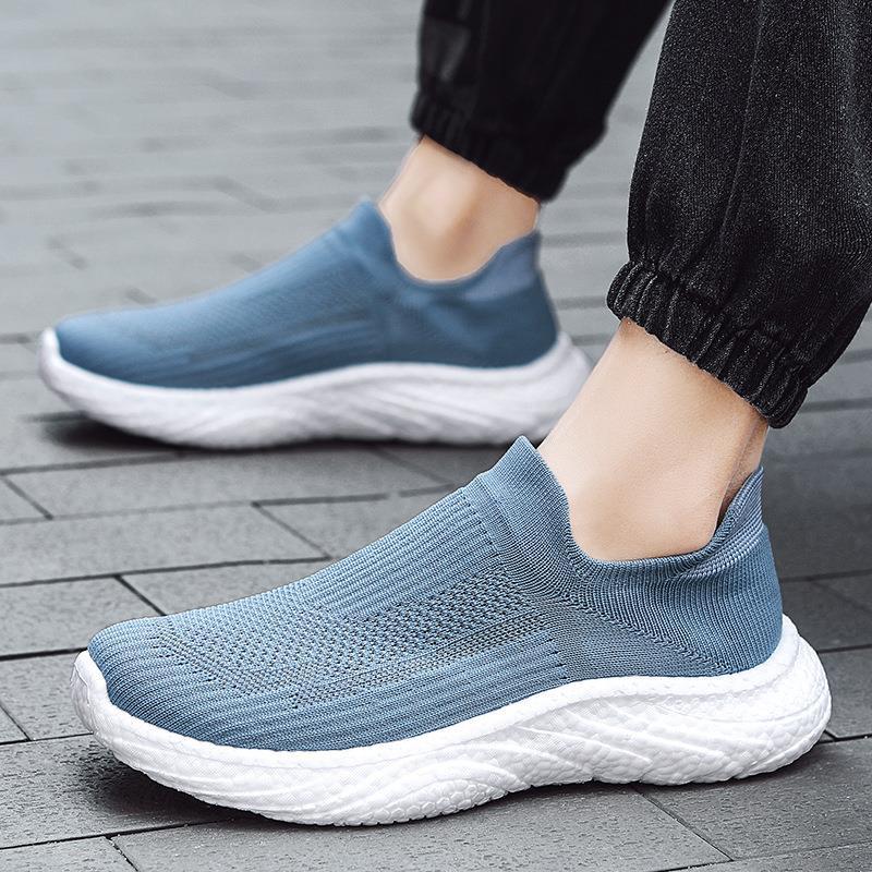 Couple socks shoes summer simple casual shoes one pedal lazy shoes lightweight mesh large size sports men's shoes