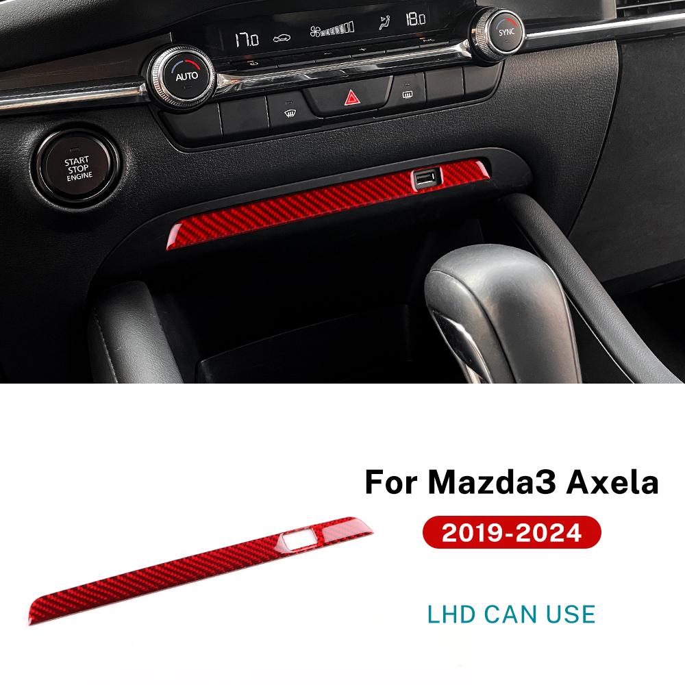 Real Soft Carbon Fiber Sticker For Mazda 3 Axela 2019 2020 2025 2025 2025 2025 2025 LHD RHD Car Central Control USB Frame Trim