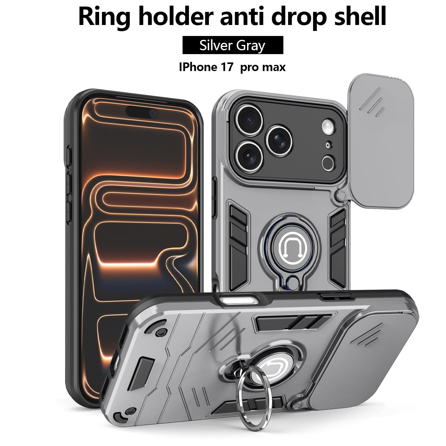 

Magnetic Armor Slide Window Ring Holder Phone Case For iPhone 17 Pro Max 16 Plus 15 14 13 12 Lens Protector Back Cover iPhone 15 Plus