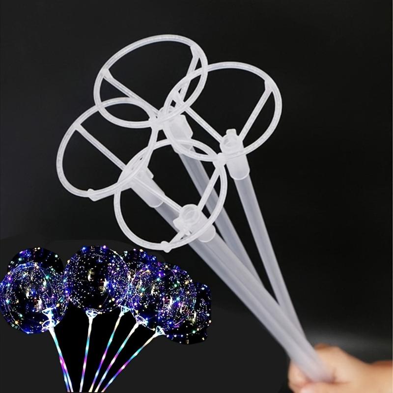 10/50 Pcs Transparent Balloon Stick Stand With Cup Plastic Macaron Balloons Holder Cup Wedding Birthday Party Decoration