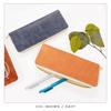 Genuine Leather Round Pencil Case Thin Compact Slim Pencil Case Pen Holder Simple Stationery Leather Made In Italy Pueblo Berry Yellow