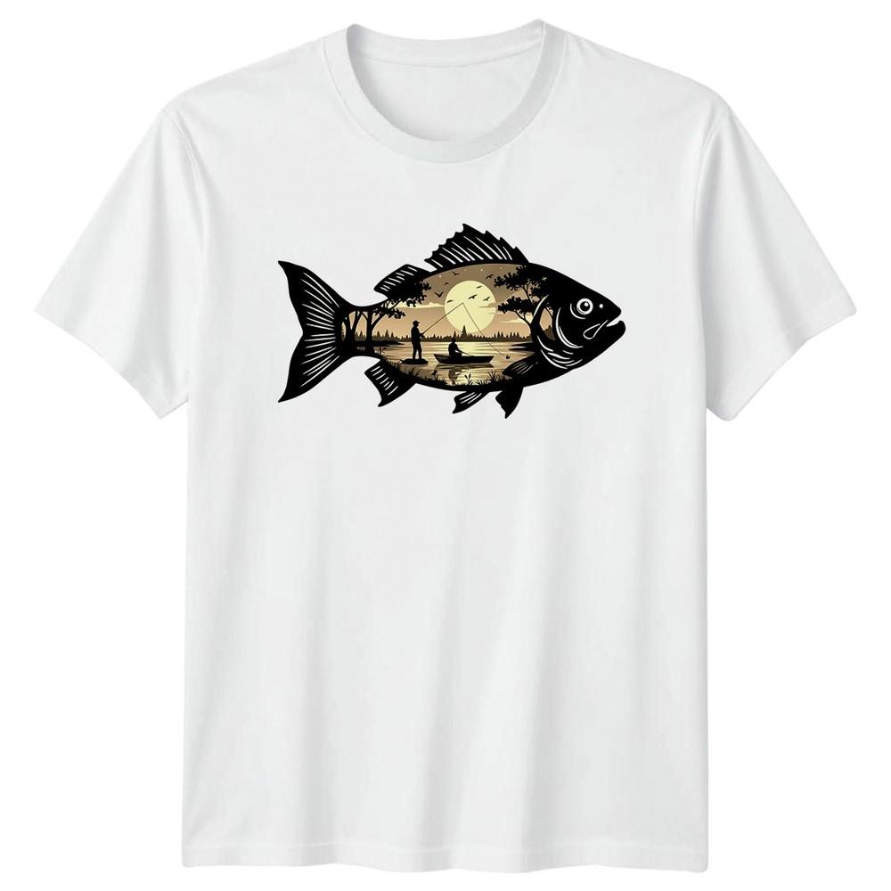 Peaceful Fishing Lake Sunset Angler TShirt Fishing Christmas For Him And Her