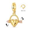 925 Silver Golden Clover Charms Bead CZ Zircon Glowing Firefly Pet Cat Puppy Pendant Fit Original Bracelet DIY Jewelry