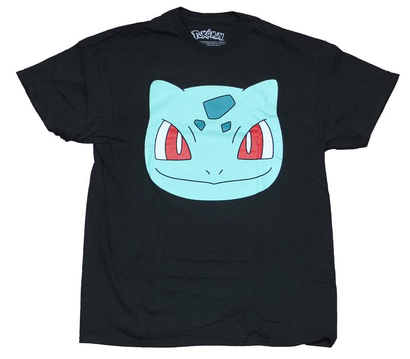 Pokemon Unisex T-Shirt  - Bulbasaur Big Smiling Head Image M