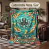 Mermaid Theme Throw Blanket Custom Name Text Personalized Blanket Soft Cozy Blanket for Home Sofa Bed
