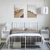 VidaXL Cadre de lit métal avec tête de lit-pied de lit blanc 135x190cm 352546