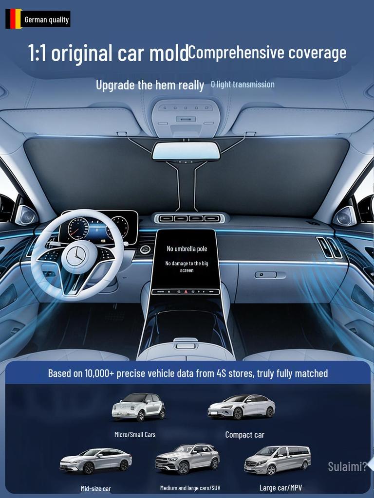 2026 Car Windshield Sunshade - New Model Sun Protection, Heat Insulation, Light-Blocking Umbrella Curtain Cover