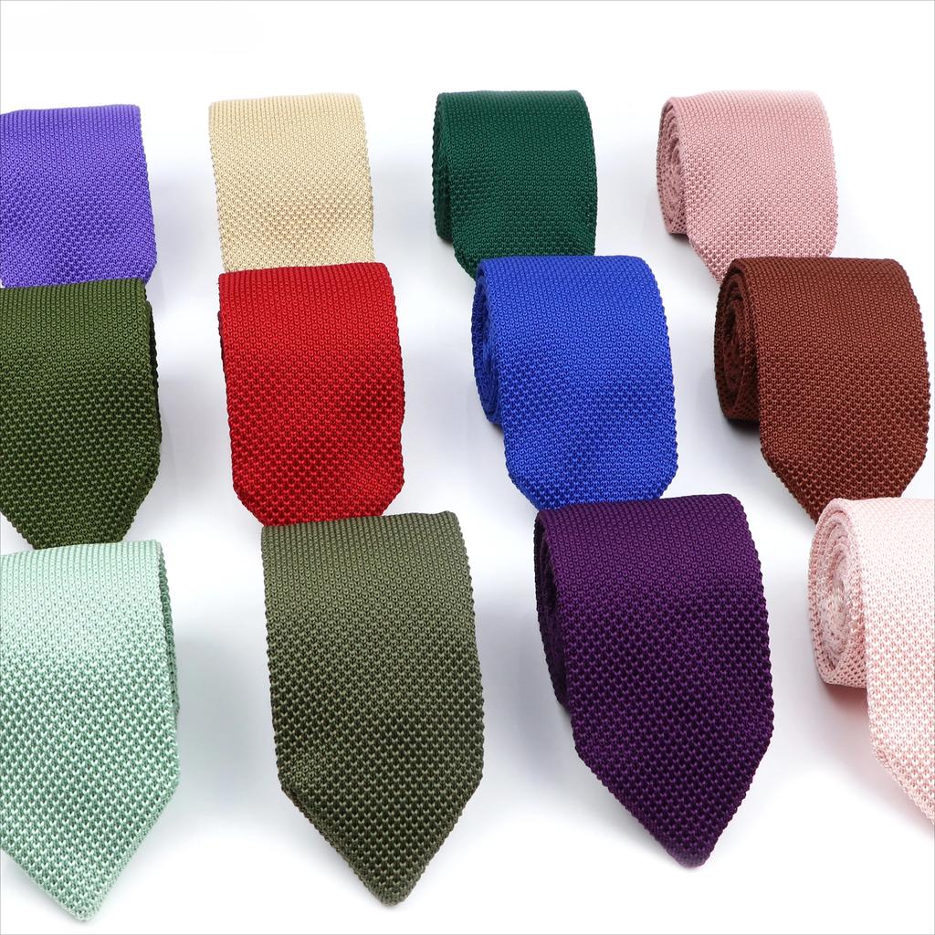 Bunte Herrenstrickkrawatte Einfarbige Krawatte Schmal 7CM Strick Warm Hals Geschenke Für Männer Gewebt Designer Alltagsaccessoires Für