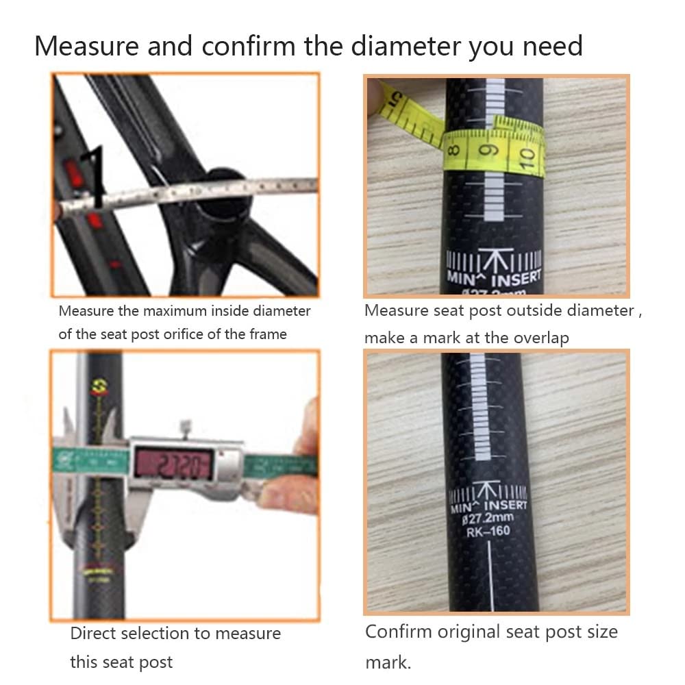 Carbon Fiber Bicycle Seatpost, 25.4/27.2/30.8/31.6mm, 3K Matte Carbon Fiber, 31.6*350mm