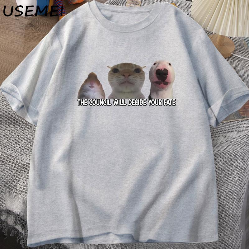 Funny Cat Meme Tee Shirt Graphic T Shirts Unisex Women Silly Animals Tshirt Cotton Oversized Designer Tees Unisex Streetwear