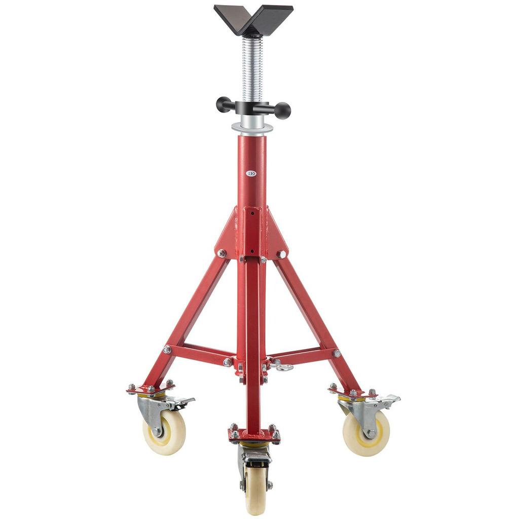 Pipe Stand, Pipe Jack Stand, V Head Pipe Stand Adjustable Height 28-52 Inch, Pipe Jack Stands with Casters 882 LB, Folding Portable Pipe Stands 1/8 To