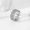Adjustable Open Ring Men Women Geometric Rhombus Plated Vintage Style Minimalist Fashion Jewelry