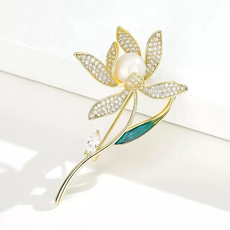 Flower Brooch Female Minimalist Design Sense Niche High Sense Corsage Pin Fixed Clothes Tide