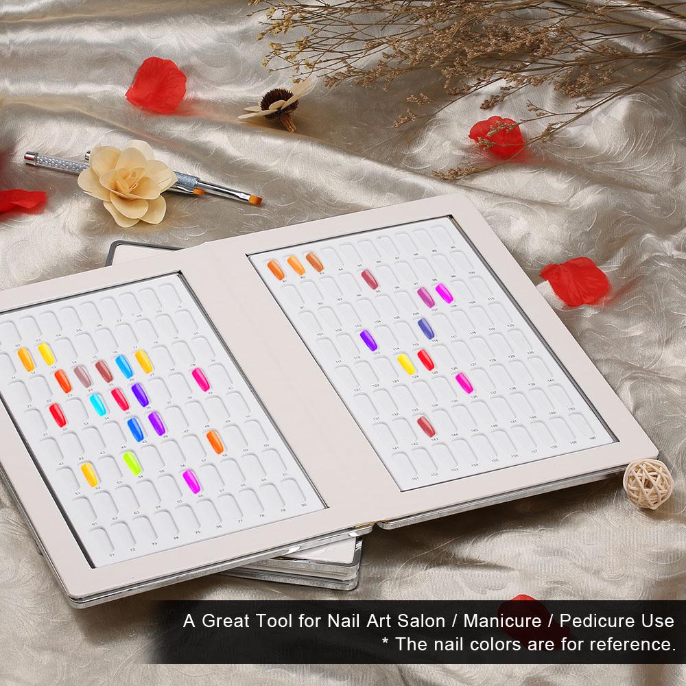 160 Nail Color Display Book With 240pcs False Nail Tips For DIY Nail Polish