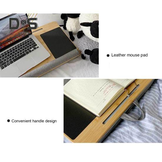 Scrivania Compatta per Laptop Supporto per Laptop con Poggiapolsi Maniglia Slot per Tablet Scrivania Multifunzionale da Ginocchio per Adulti Adolescenti Studenti