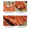 2025 spring new loose age reduction and thin splicing long dress retro printing polka dot long sleeve dress women