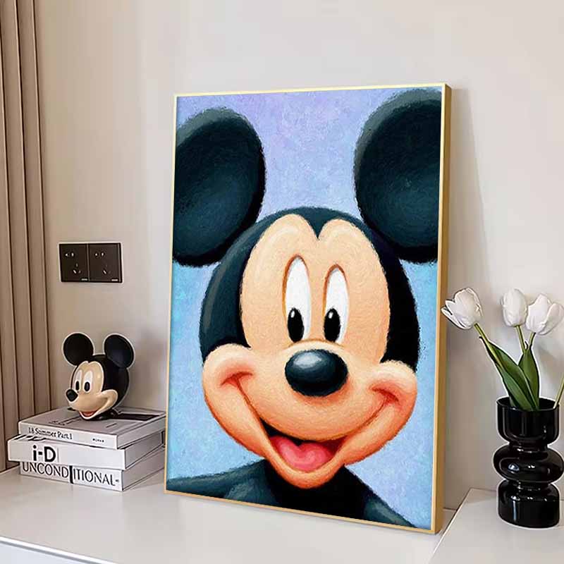 Disney Diamond Painting Mickey Mouse Oil Painting Style Soothing Cartoon Diamond Painting Full Diamond Cross Stitch Craft DIY Gift Home Decoration