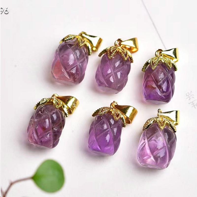 Amethyst Butterfly Flower Charm: Buddha, Nine-Tailed Fox, Cat, Rabbit, Crystal Bear Pendant