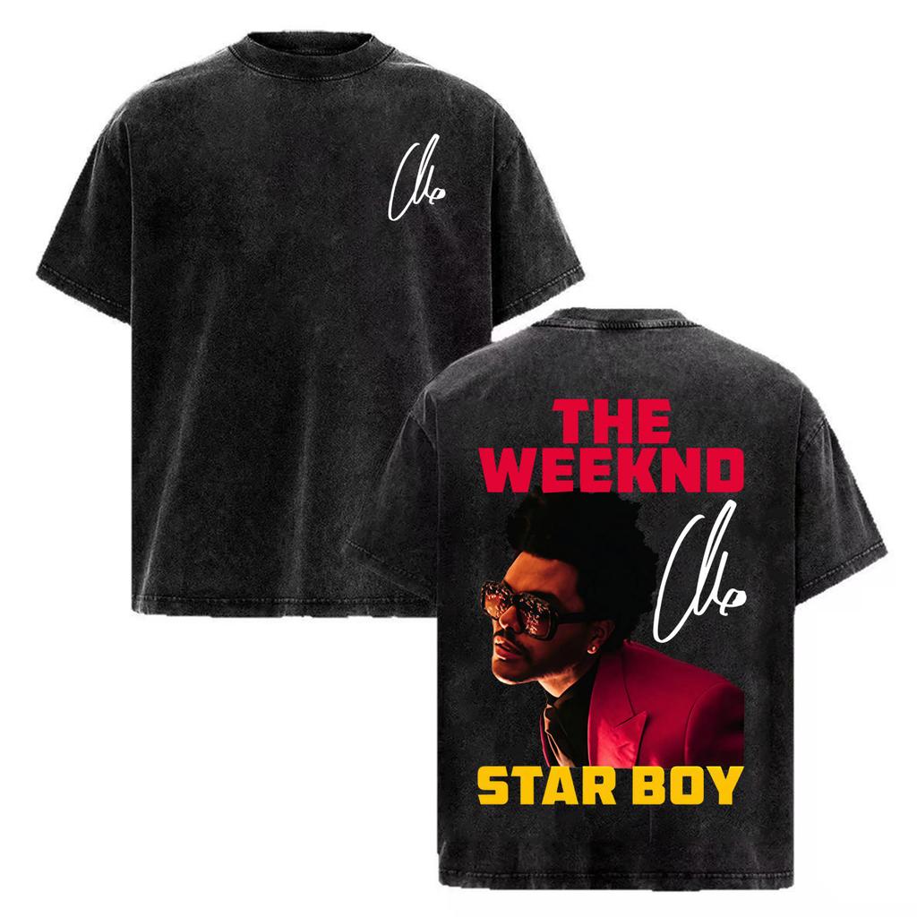 The Weeknd "one of The Girls" Letters Print T-Shirt Men Women Hip Hop Vintage Washed T-shirts High Quality Casual Cotton T Shirt