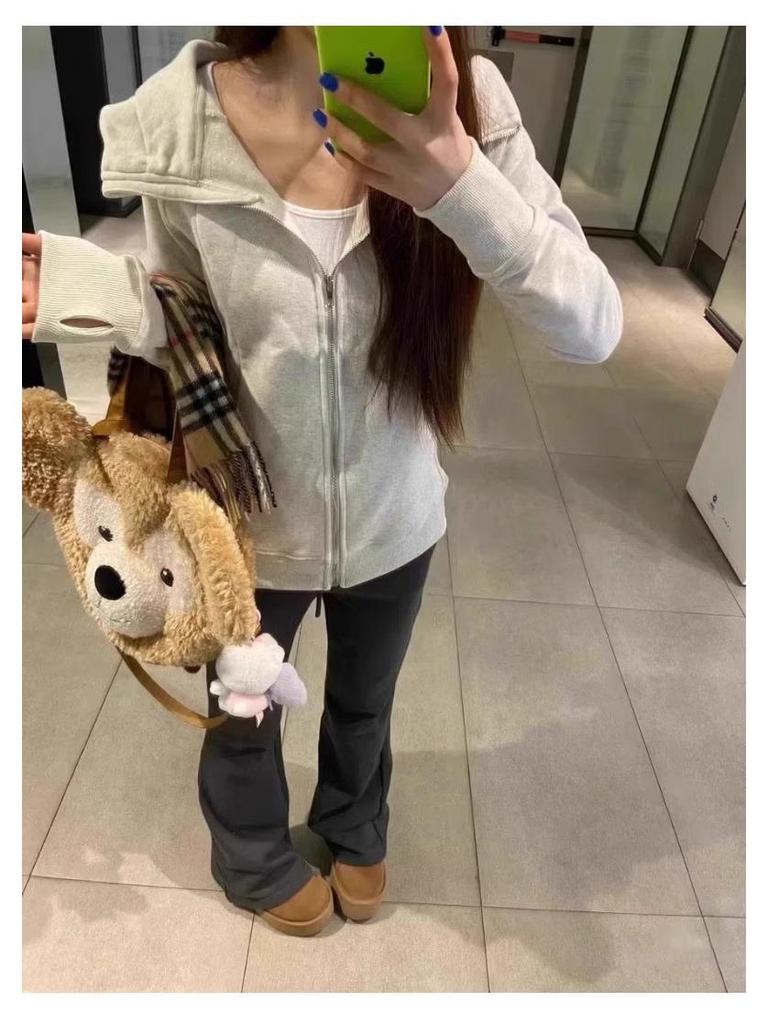 Women's Pink Slim-Fit Hooded Cardigan - Dopamine Korean Style Autumn Fashion 2025.