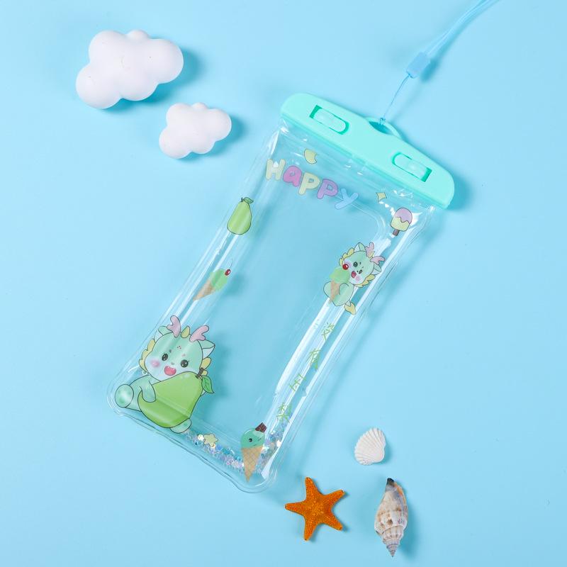 Cartoon Waterproof Touchscreen Phone Bag: Cute, Transparent, Shockproof, Swimming & Diving Sleeve One Size