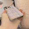 Suitable for blue plaid16Apple17promax Phone case iphone14Epoxy13Korean Style15Electroplating Huawei