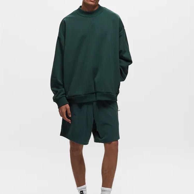 Adidas 2024 Chapter 01 Reversible Knit Sweatshirt, Unisex Basketball Alphabet Logo Top, Mineral Green Casual Pullover IM8421
