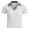 FW24 FUSTL Series Fashion Minimalist Slim Fit Sports Polo Shirt Women Tops Light-Gray JN3512