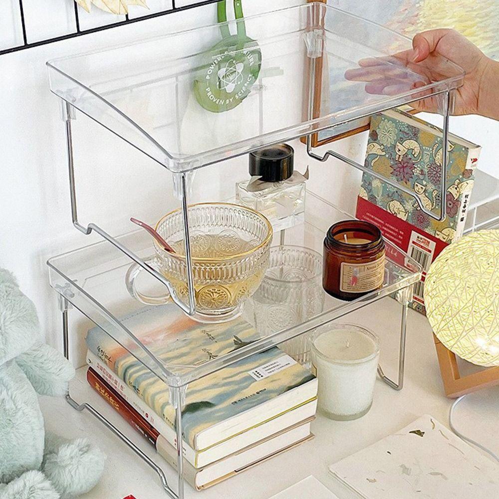 Simple Desktop Storage Rack Acrylic Bathroom Shelf Multi-Function Cup Holder  Condiment