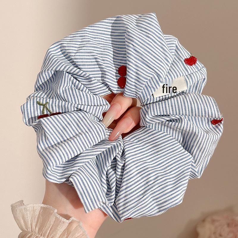 Korean Style Spring/Summer Floral Intestine Hair Scrunchie for Women – Elegant Ponytail Tie and Mori Girl Accessory.