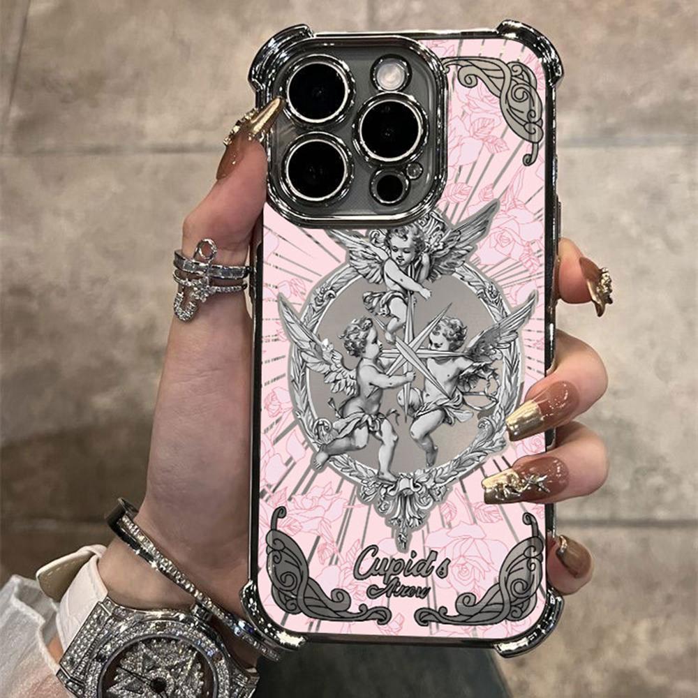 Middle Ages Retro Cupid Plating Case For Infinix Hot 40i 30 30i 10s 9 Play Smart 8 7 Note 40 Spark Go Anti Fall Airbag Cover