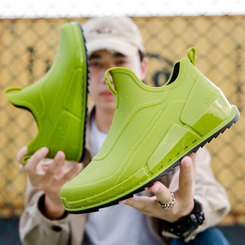 Fashion Comemore New Rain Boots Women Waterproof Men's Short Rain Boots Non-slip Kitchen Water Shoes Thick-soled Fishing Rubber Shoe 44