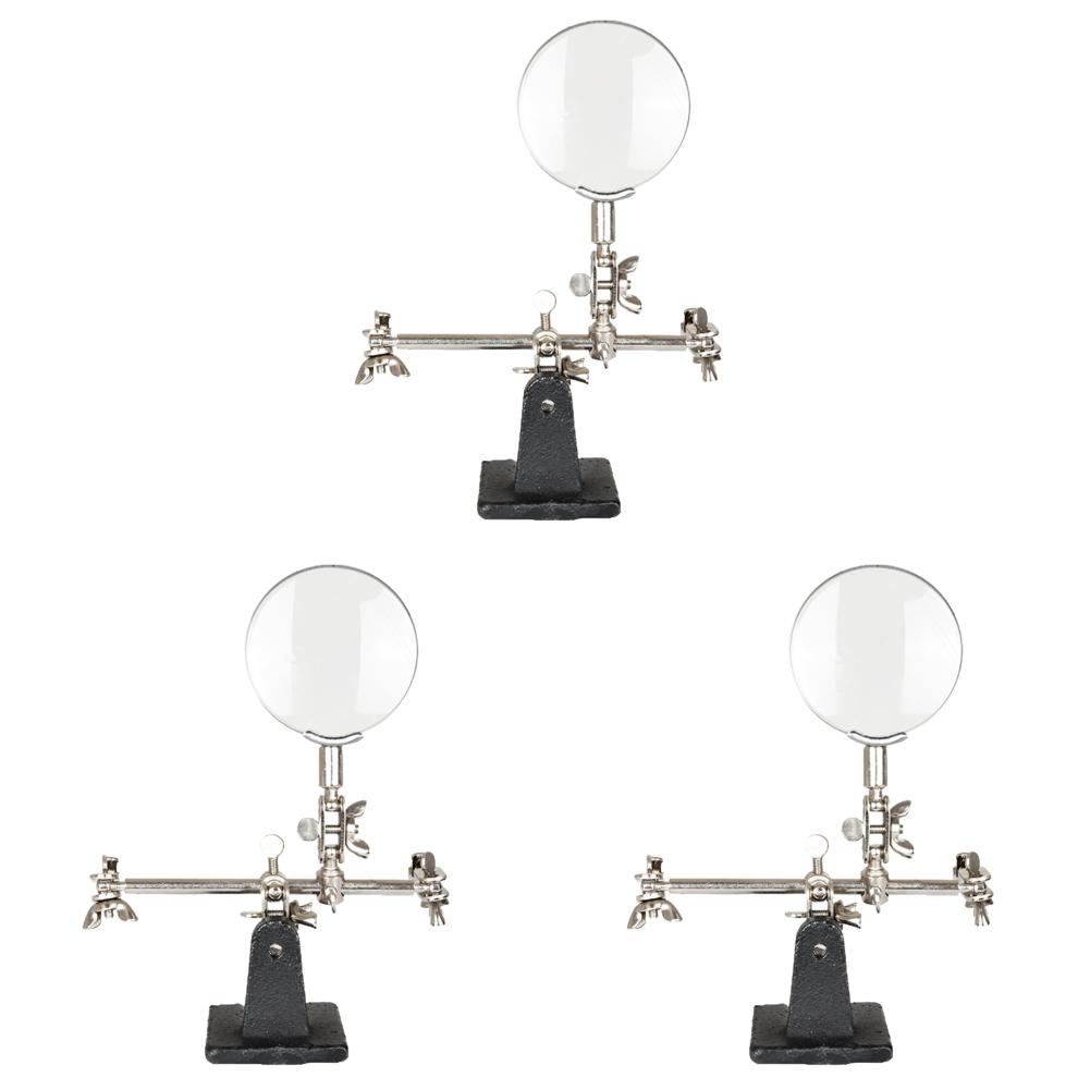 5X Welding Auxiliary Clip Magnifier Adjustable Helping Hand Magnifying Glass Stand Magnifying Lens Electric Circuit Board Repair