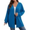 Women's Long Sleeved Solid Color Loose Cardigan Top Knitted Jacket
