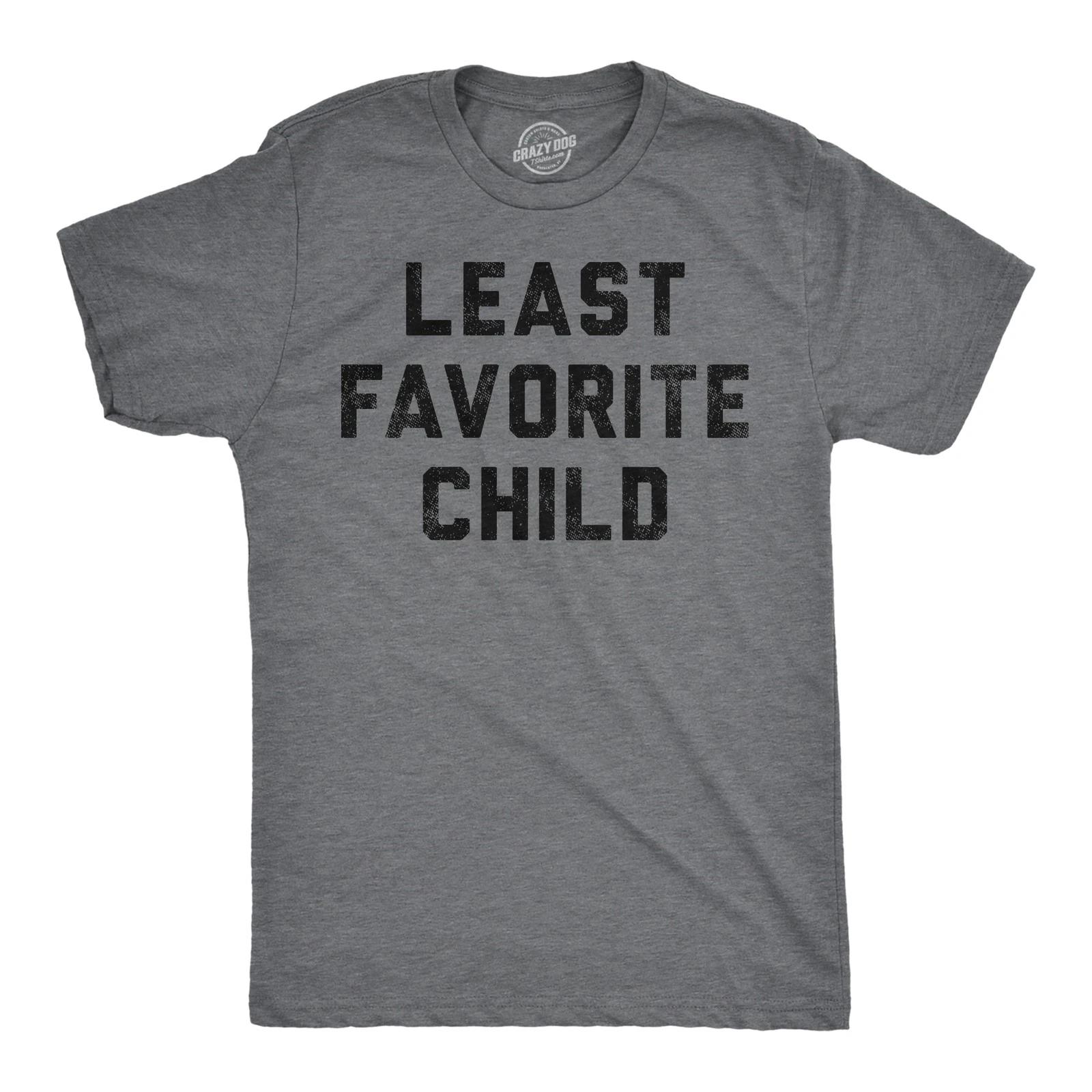 Mens Funny T Shirts Least Favorite Child Sarcastic Family Graphic Tee for Men S
