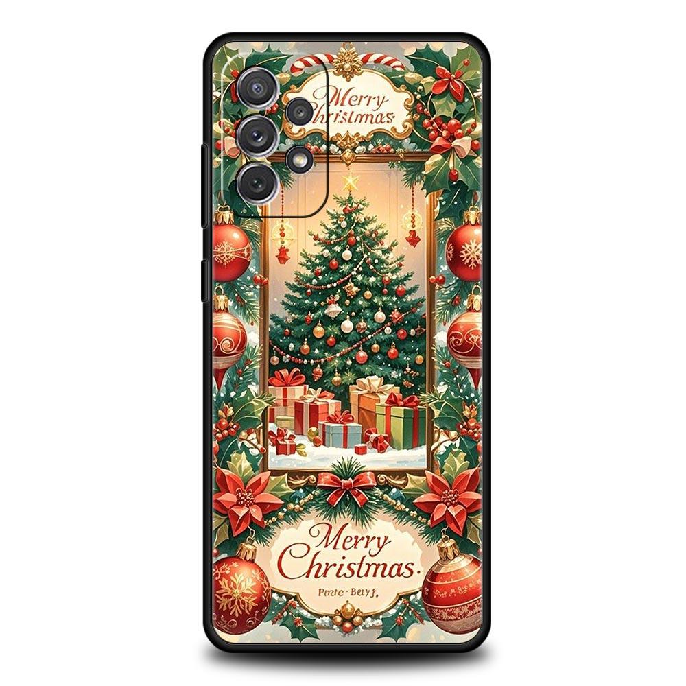 Frohe Weihnachten Handyhülle für Samsung Galaxy A55 A35 A15 A14 A13 A25 A54 A51 A71 A72 A73 A32 A52 A41 5G Weiche TPU-Schale Fundas