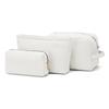 Fashionable PU Leather Cosmetic Bag Zipper Closure Custom Logo Large Corduroy Stylish Portable Makeup Storage for Travel