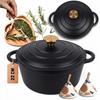 ENAMELED CAST IRON POT 22cm 3L HAGE MATTE BLACK