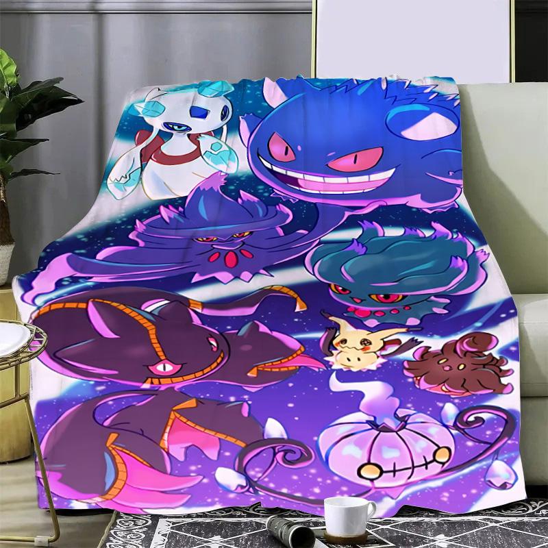 Anime Pokemon Gengar Printed Blanket Picnic Blankets Warm Blanket Soft and Comfortable Blanket Home Travel Birthday Gift