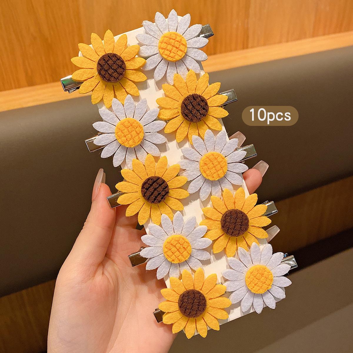 

10 Sunflower Hair Clips Sweet Wind Flower Hair Accessories
