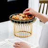 Wrought Iron Ceramic Plate Fruit Plates Candy Snack Tray Salad Bowl Dish Dessert Dim Sum Cake Stand