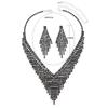 New Necklace Earrings Set Black Claw Chain Rhinestone Jewelry Exaggerated Atmosphere Bridal Wedding Dress Accessories