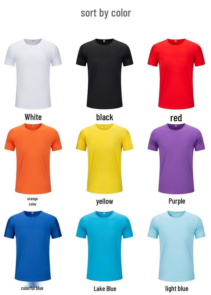 Custom Quick-Dry Short Sleeve Round Neck Sports Shirt with DIY Logo Printing
