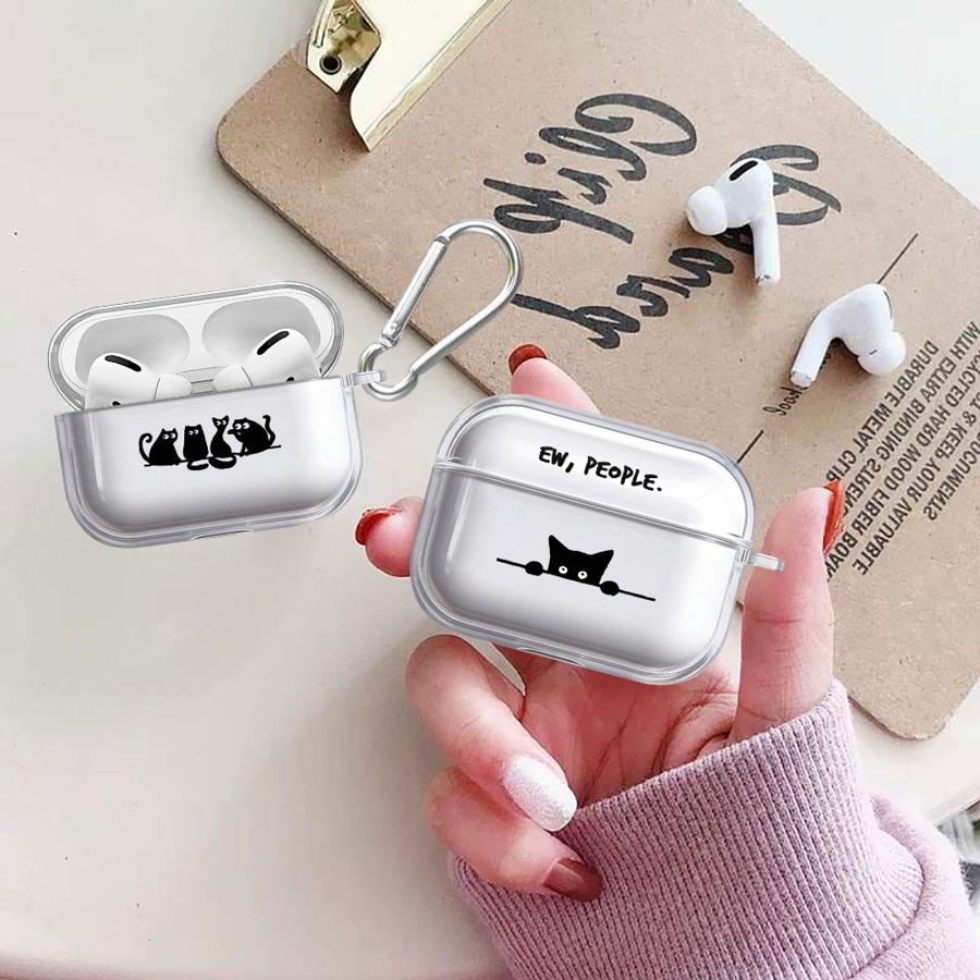 Clear Earphone Cases Cover Case For Airpods Pro2 Pro3 Pro 2 3 1 4 Cartoon Cute Cat