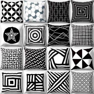 Simple Black and White Geometric Art Pillowcase Car Ornaments Office Living Room Home Pillowcase
