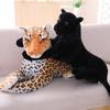Simulation Plush Leopard Doll Home Decoration Multiple Sizes Black Child Yellow