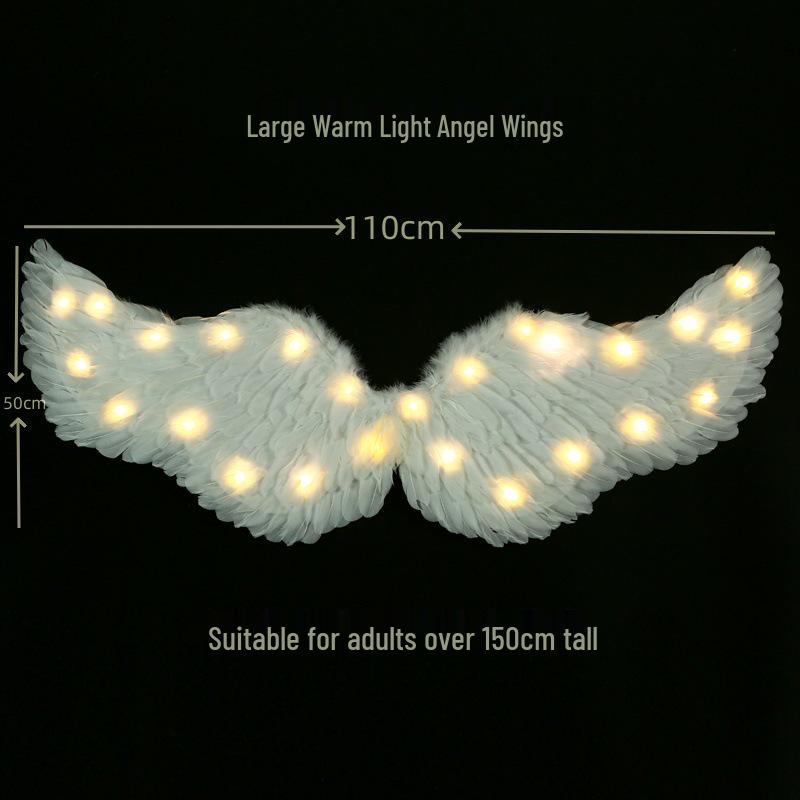 Children's Glowing Angel Feather Wings Costume Prop for Girls & Adults - Fairy, Elf, Cosplay & Photoshoots