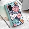 Cartoon Cute Cats Background Phone Case Silicone PC+TPU For Samsung S10 20 30 22 23 24 Plus Lite Ultra Cover