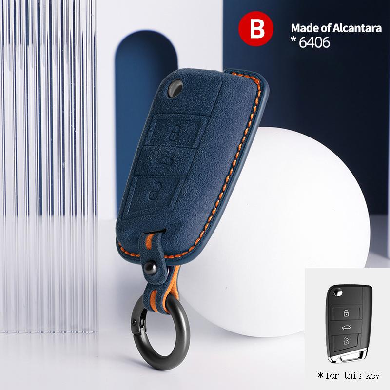 

Чехол для ключа автомобиля из алькантары и замши для VW Volkswagen Tiguan Mk1 Mk2 Magotan Passat B5 B8 Polo Golf 4 5 6 7 Mk7 Jetta Брелок